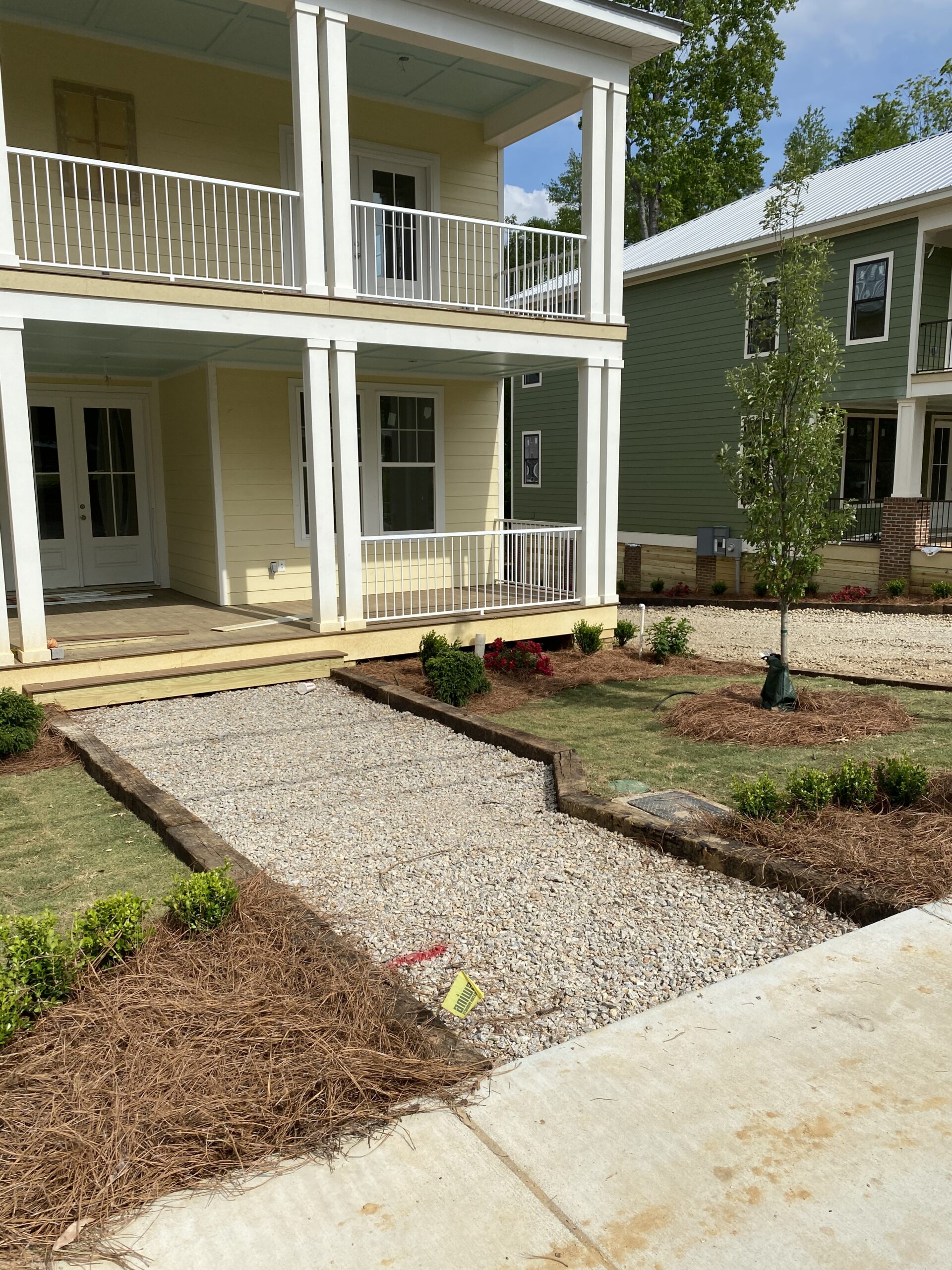 landscape design and installation residential pinestraw curb appeal tree
